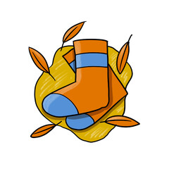 sock clip art, Sticker, png transparent background fall of oak leaves t-shirt design