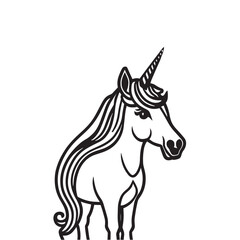 horse silhouette isolated on white