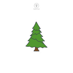 Christmas Tree icon symbol vector illustration isolated on white background