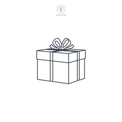 Gift icon symbol vector illustration isolated on white background