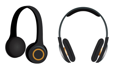 realistic stereo headphone isolated on white background. 3D Render