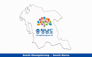 South Chungcheong Flag -  Provinces of South Korea (EPS)