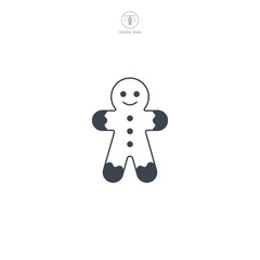 Gingerbread icon symbol vector illustration isolated on white background