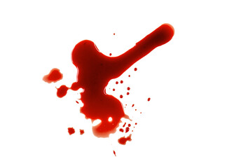 Abstract stains, splashes of real blood isolated on white, PNG - obrazy, fototapety, plakaty