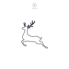Reindeer icon symbol vector illustration isolated on white background