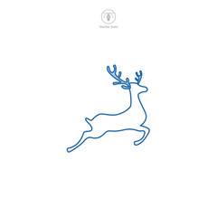 Reindeer icon symbol vector illustration isolated on white background