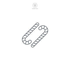 Candy Cane icon symbol vector illustration isolated on white background