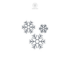 Snowflake icon symbol vector illustration isolated on white background