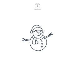 Snowman icon symbol vector illustration isolated on white background