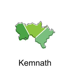 Kemnath City Map Illustration Design, World Map International vector template colorful with outline graphic