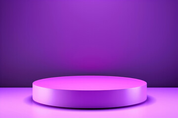 The purple round podium model depicts a beautiful scene from an award ceremony, complete with a matching background, exuding an aura of luxury and prestige in every product display.