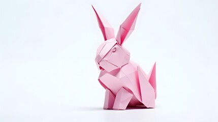 origami rabbit on white background
