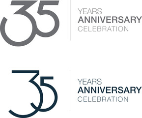 35 yıl logosu beyaz arka plan ile . Translation : 35 years logo with white background