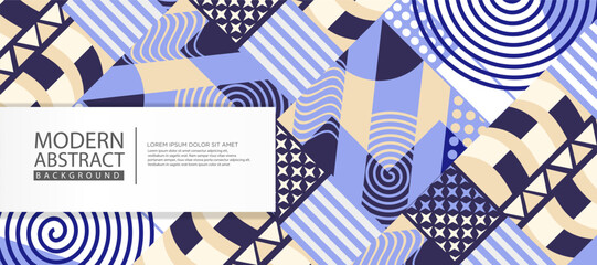 Obraz premium Modern Abstract Background with geometric artwork design, simple shapes and figures. Vector Illustration