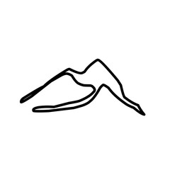 continuous line drawing of mountain