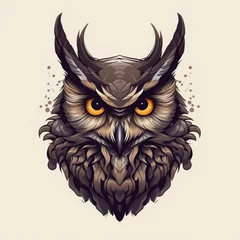 Photo sur Plexiglas Dessins animés de hibou owl head theme design illustration
