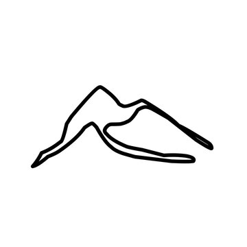 continuous line drawing of mountain