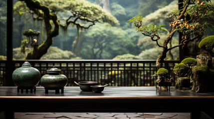 A photo of a minimal garden background with copy space