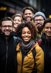 Obraz premium Diverse Group of People Protesting in the the Street 