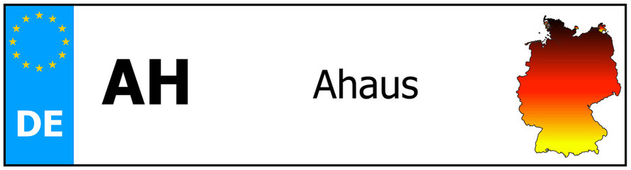 Registration number German car license plates of Ahaus Germany