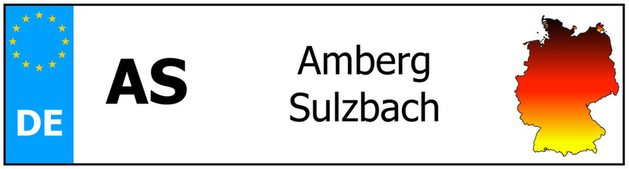 Registration number German car license plates of mberg Sulzbach Germany