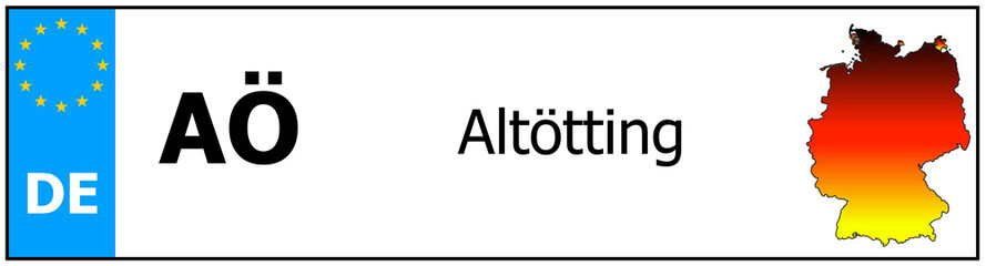 Registration number German car license plates of Altötting Germany