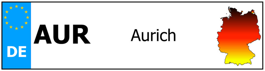 Registration number German car license plates of Aurich Germany
