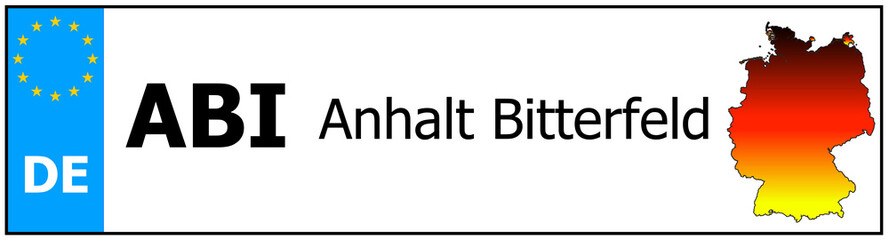 Registration number German car license plates of Anhalt Bitterfeld Germany