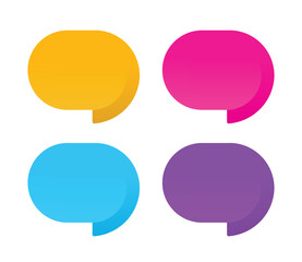 Speech stickers, promotional price tag, bullet. Bubbles speech vector set