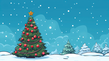 hand drawn cartoon christmas background material

