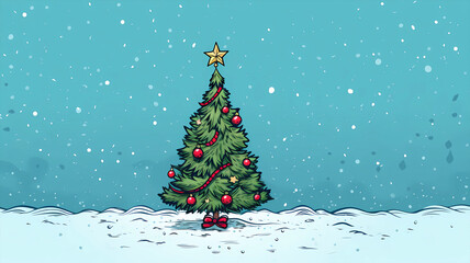 Obraz premium hand drawn cartoon christmas background material 