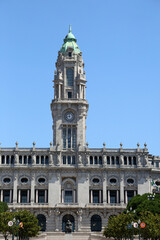 Fototapeta na wymiar Porto City Hall on Liberdade square, Porto, Portugal.