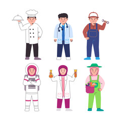 profession job chef doctor healthcare specialist repairman technical astronaut scientist and gardener