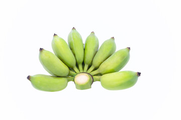raw banana on white background closeup,isolated
