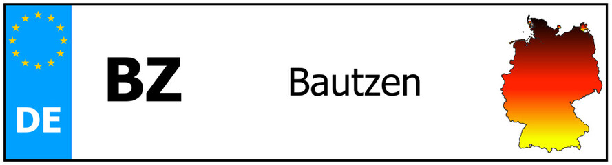 Registration number German car license plates of Bautzen
 Germany