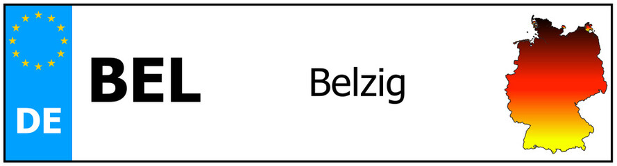 Registration number German car license plates of Belzig
 Germany