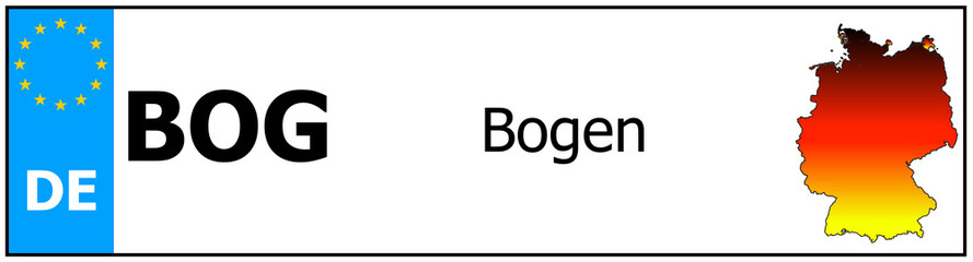 Registration number German car license plates of Bogen
 Germany