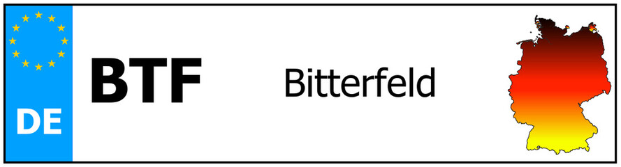 Registration number German car license plates of Bitterfeld
 Germany