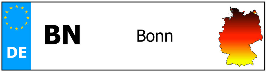 Registration number German car license plates of Bonn
 Germany