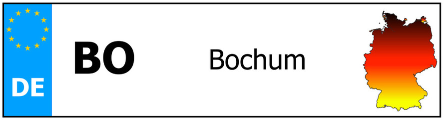 Registration number German car license plates of Bochum
 Germany