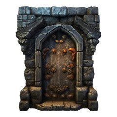 Dungeon door, isolated object, Transparent Background