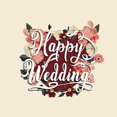 happy wedding vector free 