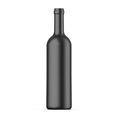 Blank ceramic wine bottle mockup on isolated white background. 3d illustration