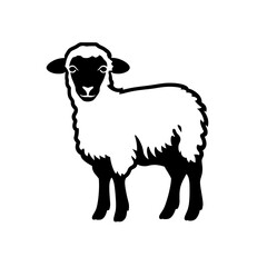 sihouette of a sheep on white background - created using generative Ai tools