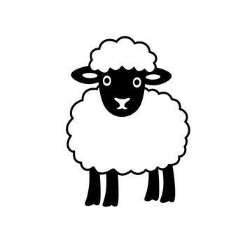 sihouette of a sheep on white background - created using generative Ai tools