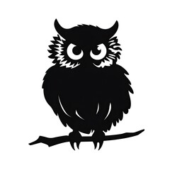 silhouette of an owl on white background - created using generative Ai tools