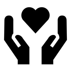 バレンタイン、ハート、大切を表す塗りつぶしスタイルのアイコン