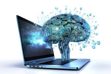 Robot brain Chat with AI, Artificial Intelligence. Technology smart robot AI Concept, artificial intelligence by enter command prompt for generates something, Futuristic technology transformation.