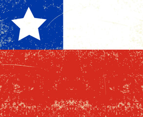 flag of Chile Vector with old vintage texture