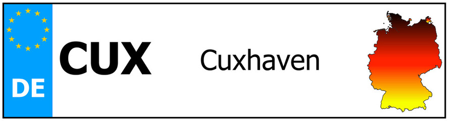 Registration number German car license plates of  Cuxhaven
 Germany